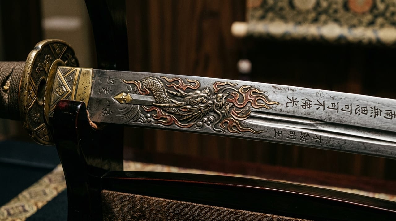 The Spiritual Meaning and Iconography of Blade Carvings (Horimono): How Dragons, Kurikara, Sanskrit, and Hi Grooves Express Faith and a Warrior's Prayer
